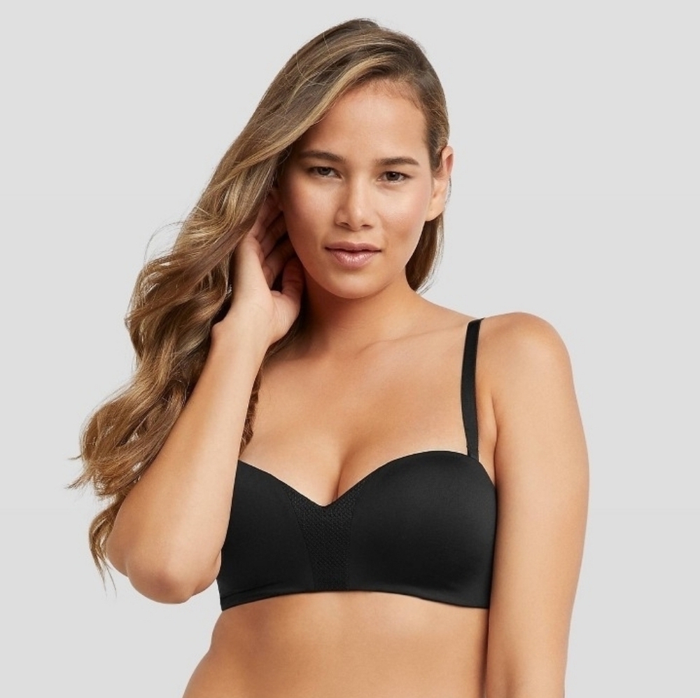 Maidenform Self ExSpressions Women's Wireless Strapless Bra Black Lightly Lined
